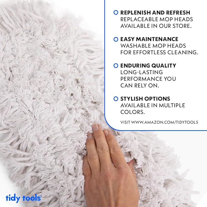 Commercial Dust Mop – 30 Inch Floor Sweeper for Hardwood Reusable Cotton Mop Head Extendable Handle Dry Mop for Floor Cleaning &amp Janitorial Supplies