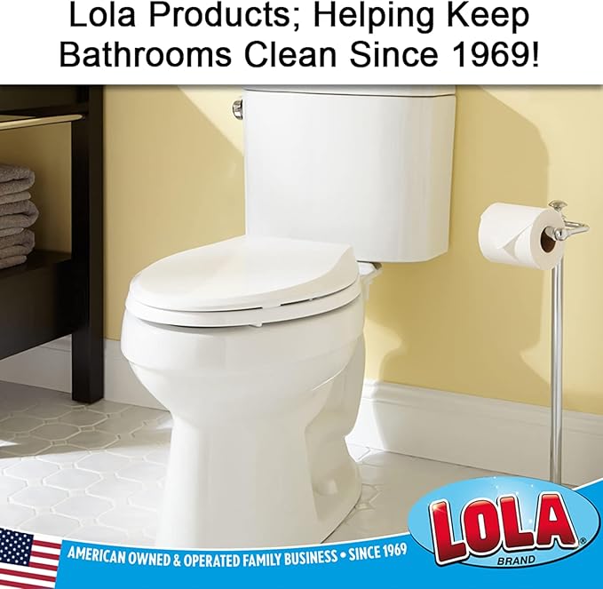 LOLA Classic Toilet Brush 6 Pack Durable Fiber Stiff Bristles Compact Size Non-Scratch Long-Lasting