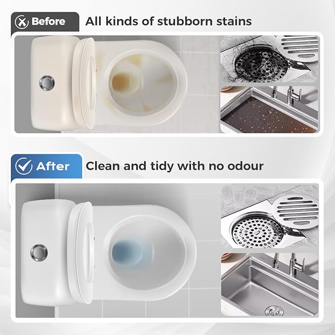 Powerful Pipe Dredging Agent 2026 Upgrade Sink Drain Cleaner Shower Drain Clog Remover Bathroom Shower Pipeline Dredging Agent Fast Acting Toilet Unclogger for Kitchen Bathroom (3PCS)