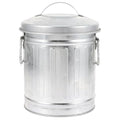 Zerodeko Trash CanCute Traditional Mini Metal Trashcan On The Desktop Decorative Galvanized Bucket Multifunctional Organizer &amp Flower Pot for Home Office Bathroom and Cabin (Silver 5.1 x 7