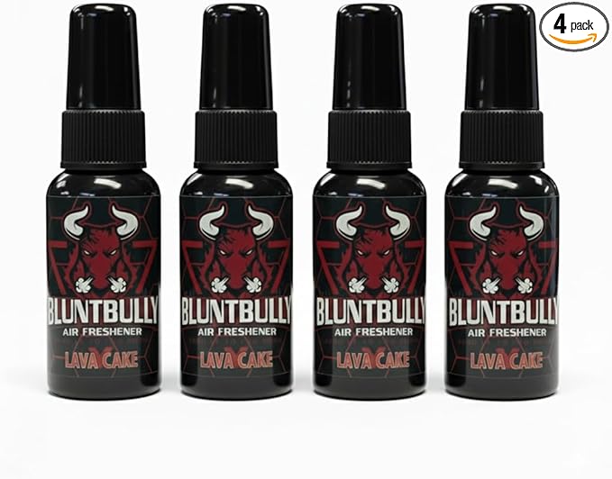 Blunt Bully Air Freshener (Lava Cake) (4 Pack) Premium Oil Based Air Freshener Spray. Long-Lasting Room Bathroom Office &amp Car Scent | Eliminates Odors from Smoke Pets &amp More