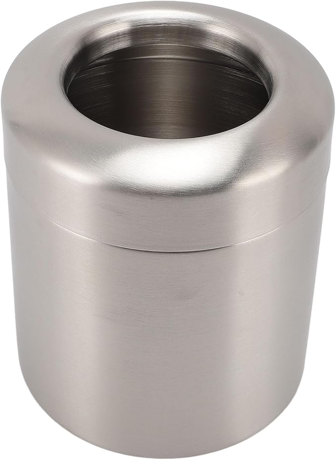 Fockety Countertop Trash Can Stainless Steel Desktop Trash Can Round Garbage Bin Tiny Waste Basket Easy to CleanCountertop Garbage Can for Home Office Near Desk Bathroom Wastebasket