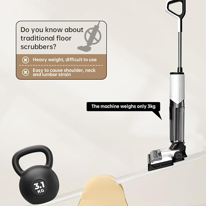 Wet/Dry Vacuum Cleaner Sweeps &amp Mops in One Step Powerful Suction Anti-Tangle Design Dual Edge Cleaning Up to 40 Minutes Runtime