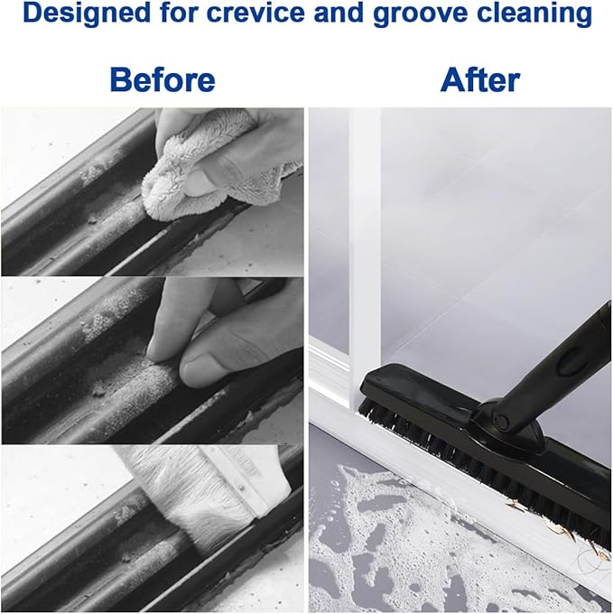CELOX Grout Brush with Long Handle and 6 Pack Dish Sponge for Kitchen Dual Sided Scrub Heavy Duty