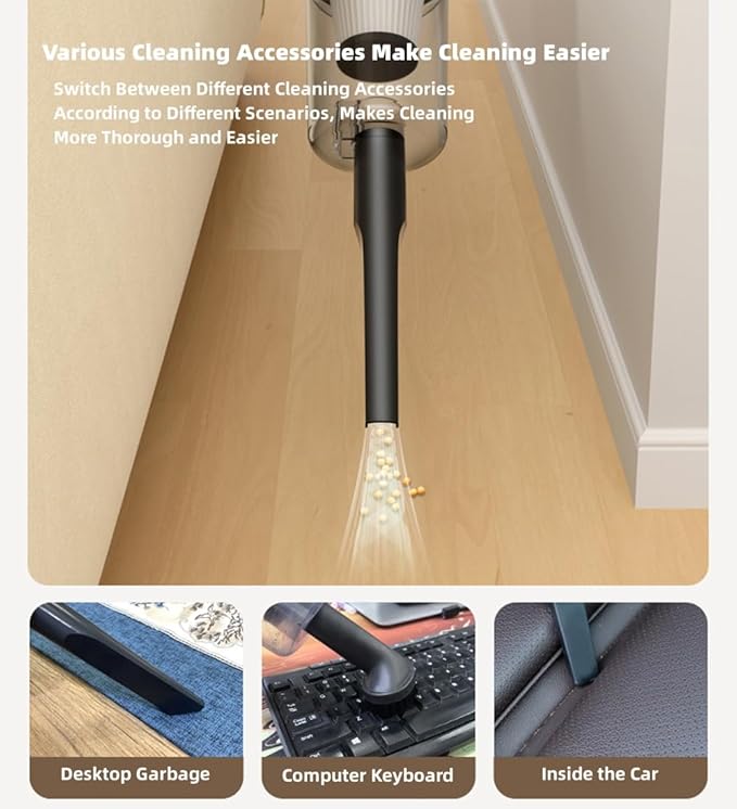 Cordless Stick Vacuum Cleaner and Mop Combo Vacuum Blower and Mop 3 in 1 12000pa Suction Stick Vacuum Cleaner Rechargeable Upright Vacuum with Water Tank for Home Hard Floor Pet Hairs