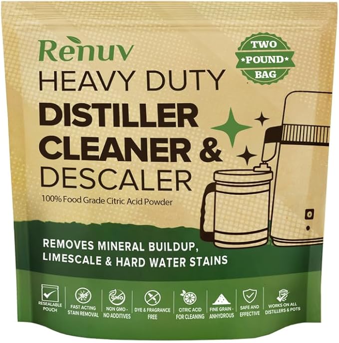 Citric Acid for Cleaning &amp Descaling Water Distillers Kettles Pots Boilers Dispensers Citrus Acid Powder Descaler Removes Limescale Mineral Buildup Hardwater Stains Residue Fast 2LB Bulk