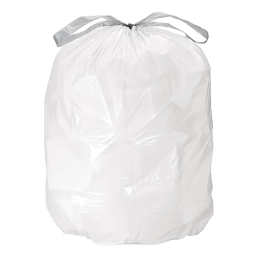 Ruffies Tall Kitchen Trash Bags - 13 Gallon 320 Total Bags (8 Packs of 40 Count) Right-Fit Drawstring – White Bags