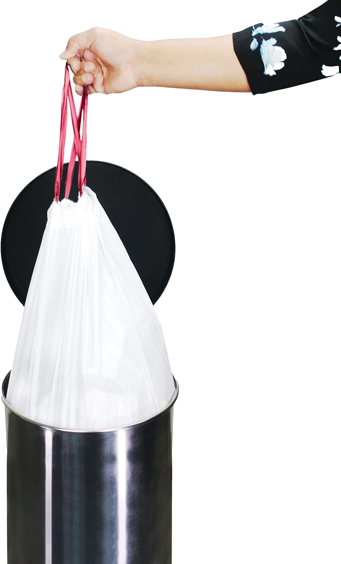 Compatible With Simplehuman Code H - 150 Count (3 Rolls) Durable Custom Fit Plastic Trash Bags w/Drawstring - 30-35 Liter/ 8-9 Gallon Trash Cans - Heavy Duty Garbage Bag - Made in USA