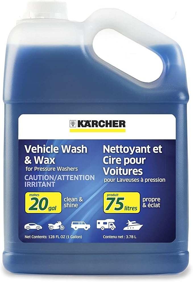 Kärcher Pressure Washer Cleaning Soap Concentrate Bundle - Multi-Purpose for Outdoor Surfaces Car Wash &amp Wax 1 Gallon Each