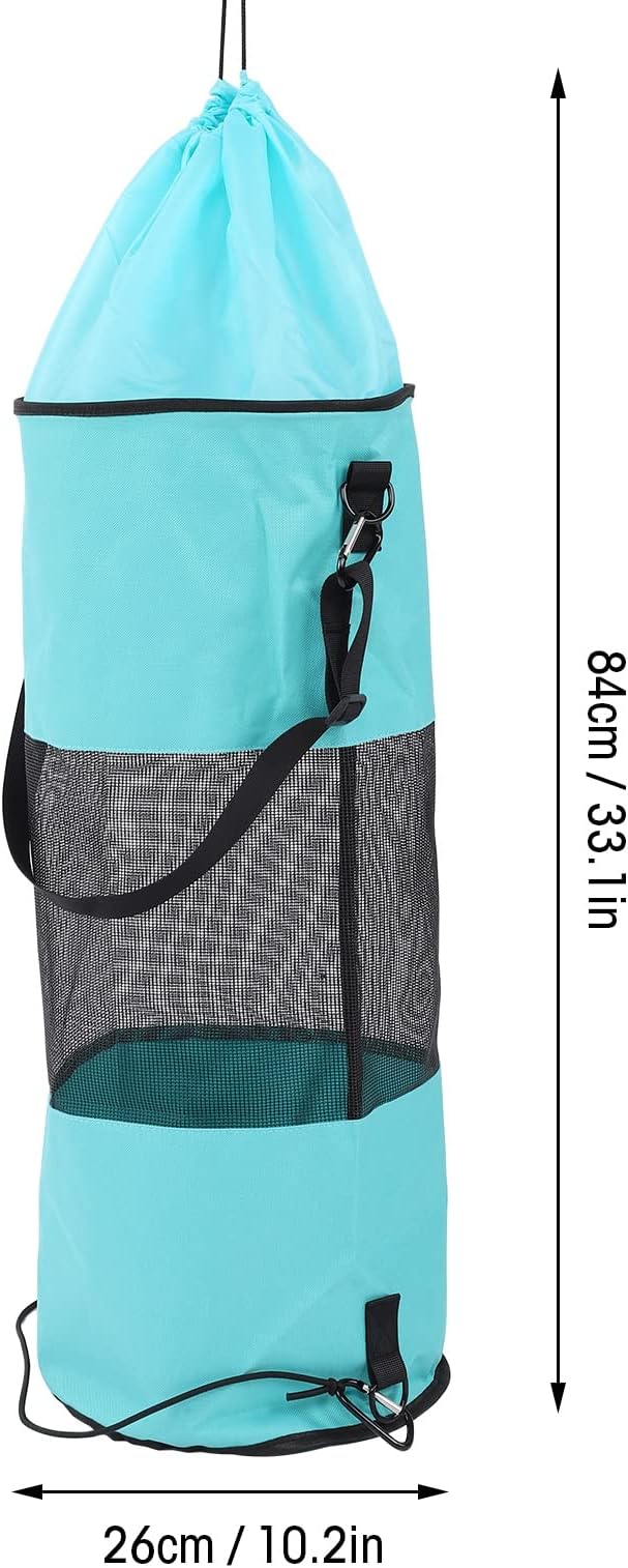 Reusable Boat Trash Bag Waterproof Mesh Garbage Bag for Boat Lightweight Portable Outdoor Trash Storage with Elastic Top and Buckle Strap for Kayaking Camping Travel