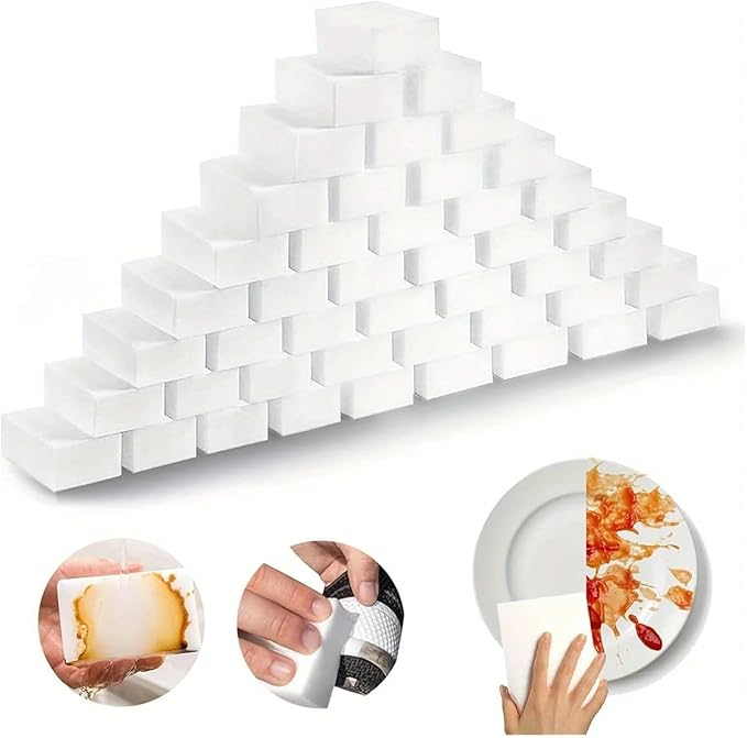 20/50/100pcs Kitchen Sponge Wipe Cleaner Cleaning Dishwasher Bathroom Tool Brush(50pcs white)