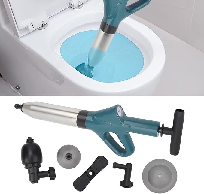 Drain Air Plunger High Pressure Sink Dredge Cleaner Storage Easy ABS Handle Multifunction Stainless Steel Cover Energy Saving For Toilet