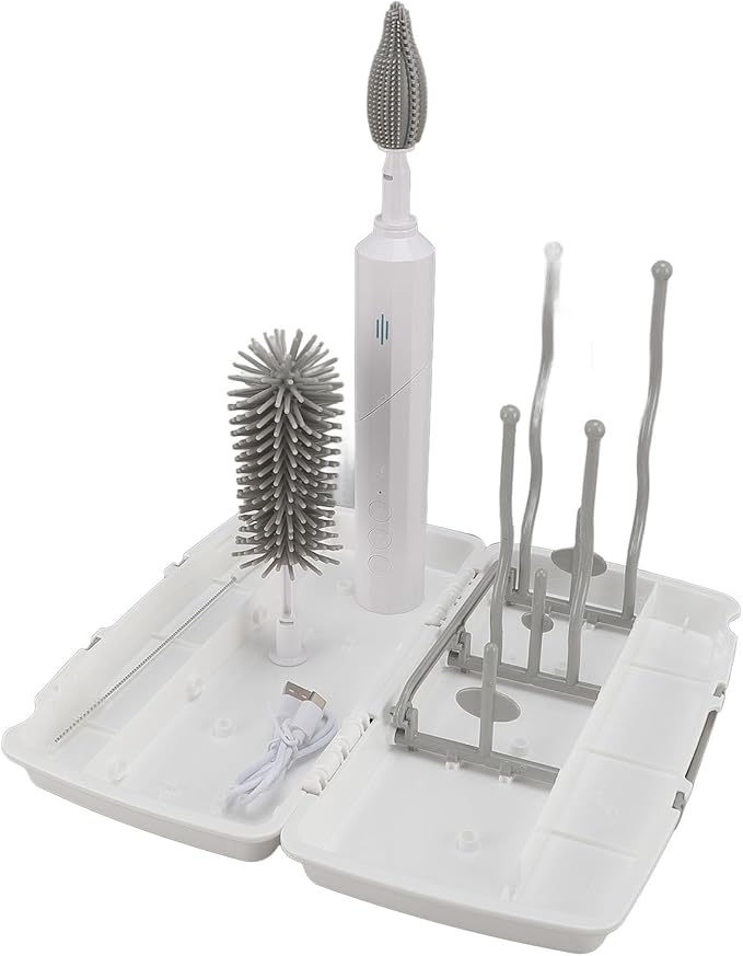 Electric Bottle Brush Set 3 Adjustable Speed Bottle Brushes for with Long Handle IPX7 Water Rechargeable Portable Electric Cleaner for Home Travel
