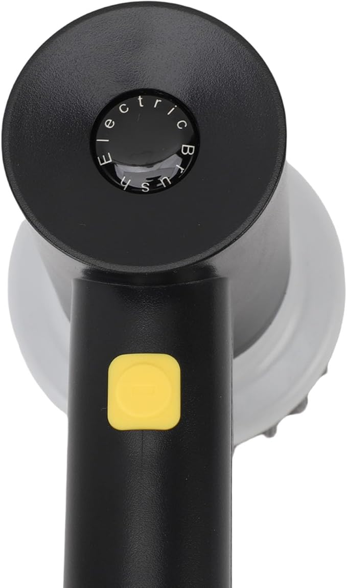 Focket Electric Spin Scrubber Cordless Electric Brush with 3 Replaceable Heads IPX7 Adjustable 2 Speeds for Bathroom Kitchen (Black)