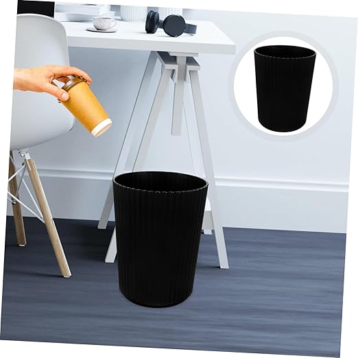 GARVALON Large Plastic Garbage Container Bin Trash Can for Kitchen Office Bathroom and More Sturdy Wastebasket for Versatile Use Modern Design for Home and Commercial Spaces