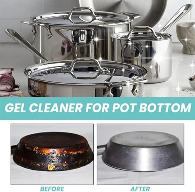 Magic Gel Cleaner for Pots and Pans Professional Gel Cleaner for Pot Bottom Black Pot Bottom Cleaning Gel Bottom of the Pot Black Scale Cleaner Gel Cleaner for Cookware Bottom (3Pcs)