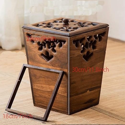 Trash Can Garbage Bin Wood Trash Can Wastebasket Garbage Container Bin for Bathrooms Powder Rooms Home Offices Waste Bins (Color : C Size : 23 * 30cm)
