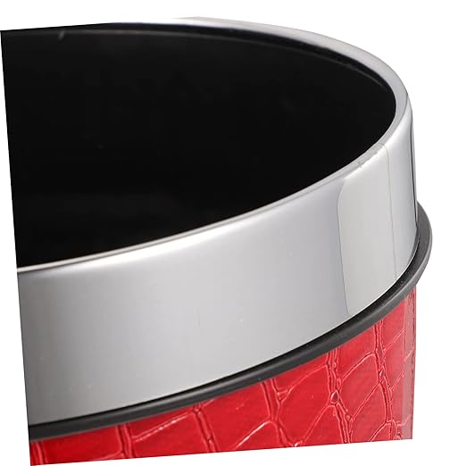 Alipis Vintage Style Trash Can Pattern Ring Waste Basket for Bathroom Bedroom Office Lidless Retro Garbage Bucket for Use