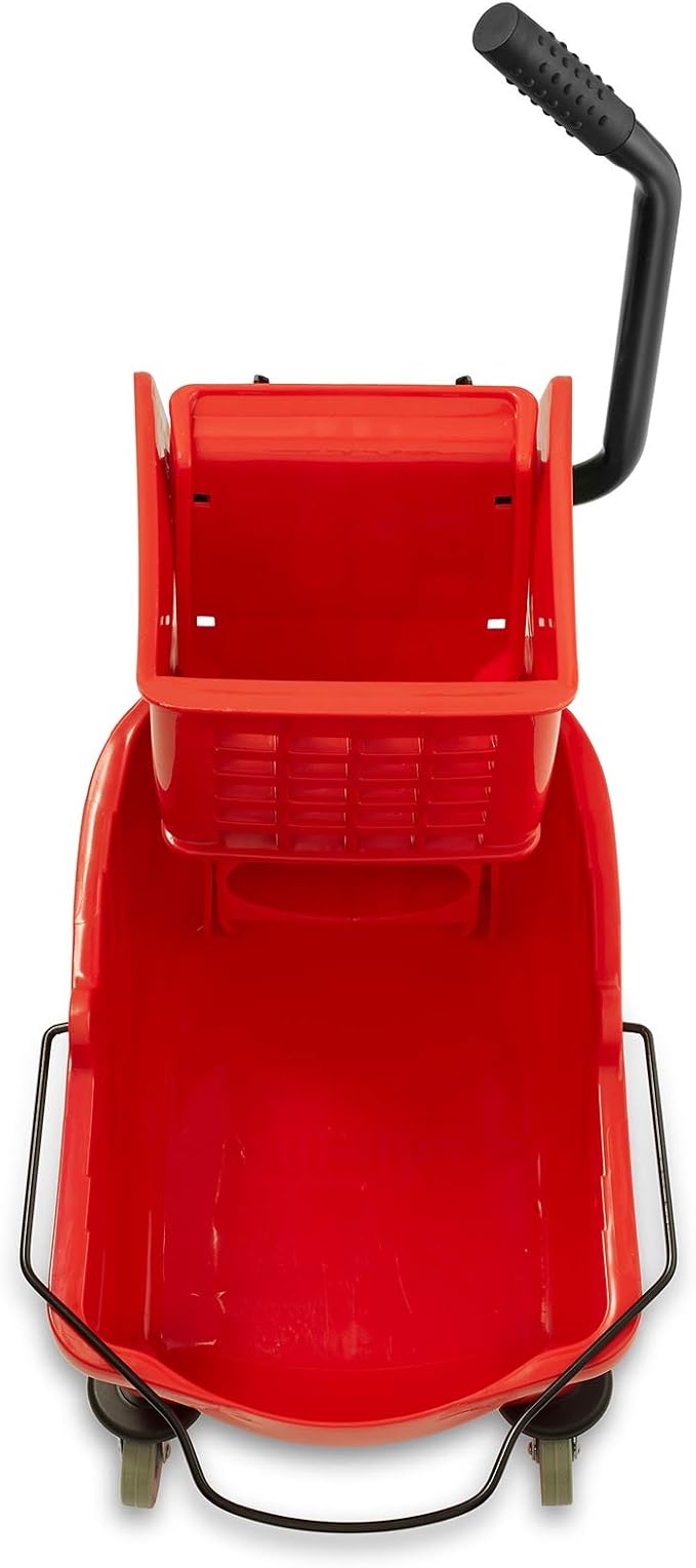 Dryser Commercial Mop Bucket with Side Press Wringer 26 Quart Red