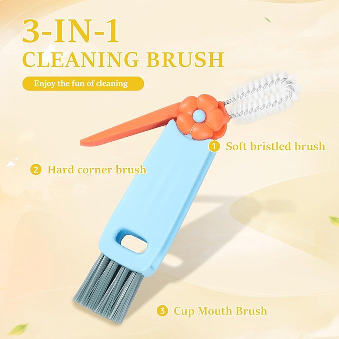 24pc 4 in 1 Cup Lid Gap Cleaning Brush Set with Straw Cleaner Brush Multifunctional Bottle Cleaning BrushCup Lid Gap CleanerHome Kitchen Crevice Brush Tools for Water CupThermos CupPacifier