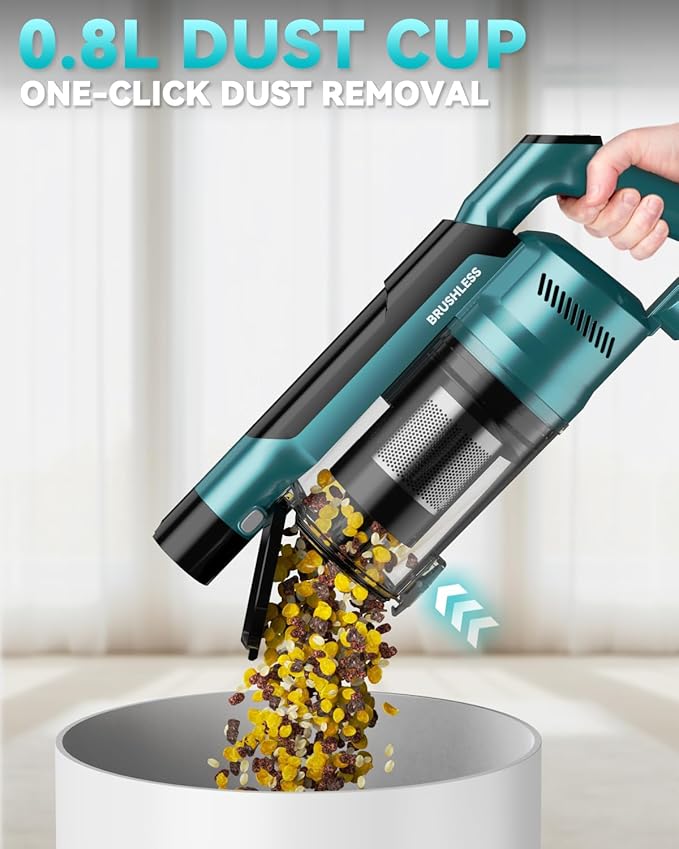 350W Cordless Vacuum Cleaner for Makita 18V Battery 35kPa Brushless Lightweight Stick Vacuum with 3 Mode Suction 6 in 1 Stick Vacuum Cleaner with HEPA for Floor Carpet Car (Battery Not Included)