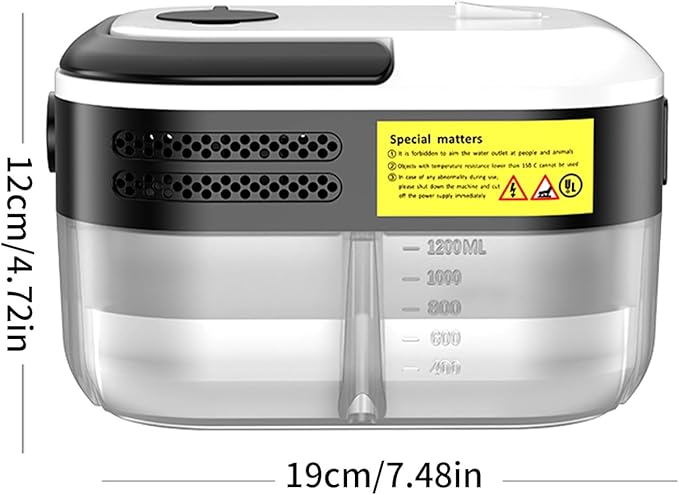 1200W Portable Handheld Steam Cleaner for Car Quick Heat 105℃ High Temperature Machine with 1200ml Water Tank 3 Brush Heads and 7 Accessories Portable for Home (US Plug)