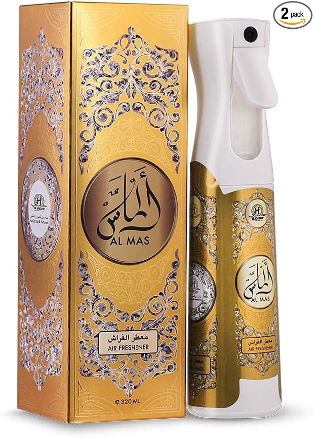 Air Freshener Spray by Hamidi 320 ml - 10.8 oz Assorted Fragrance Woody Aromatic Fragrance for Home Pack of 2