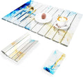 Stone Drying Mat for Kitchen Counter - Quick Dry Stone Dish Drying Mat Large Non-Slip Stone Bath Mats for Bathroom &amp Kitchen Sink Foldable Fast Drying Stone Sink Mat (blue gold)