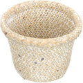 DOITOOL Retro Braided Bucket Wastebasket 7 Inch Wicker Trash can for Home Organization Decorative Storage Basket for Bathroom Office Kitchen
