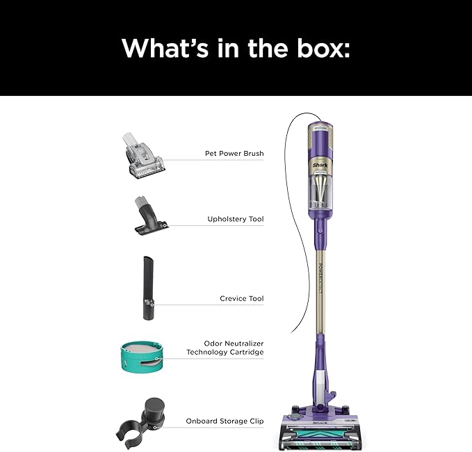 Shark POWERDETECT Ultra-Light Corded Stick Vacuum with DuoClean Technology Self-Cleaning Brushroll for No Hair Wrap Anti-Allergen Complete Seal and Odor Neutralizer Technology HZ4002