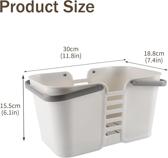 Cleaning Supply CaddyLarge Cleaning Products Storage Organizer with HandlesPortable Plastic Bucket Tool Storage Shower Caddy Basket for Bathroom Bedroom Kitchen College Dorm Garden