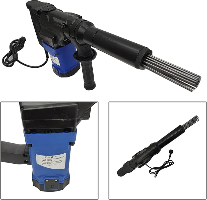 Electric Handheld Rust Remover Industrial Grade Needle Scaler Gun with 100 Needles Electric Needle Descaling Machine for Metal Weld Slag Paint 110V 1100W