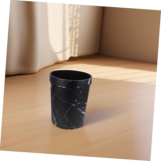 GLEAVI Elegant Marble Pattern Trash Can Medium Wastebasket for Office Bathroom and -Saving Design for Modern Interiors Versatile Garbage Bin for Home Use