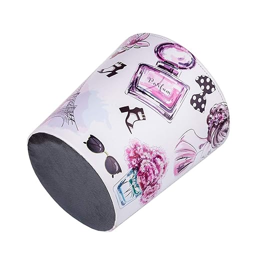 10L/2.64 Gallon PU Leather Trash Can Decorative Wastebasket Waterproof Paper Basket Garbage Bin for Home Office Bathroom Living Room