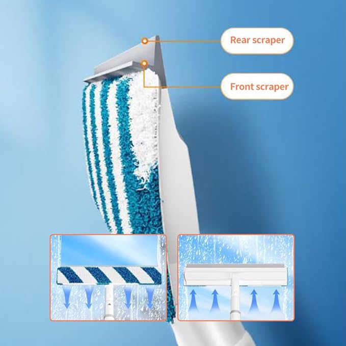 Squeegee for Window Cleaning with Spray 2025 Upgrade Dual Side Mist Retractable Window Cleaner Spray Window Cleaning Brooms 3 in 1 Household Squeegees Window Cleaning Tool Kit