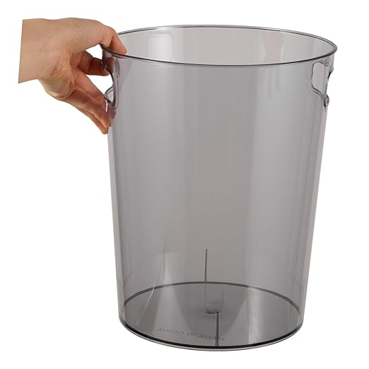 Compact Round Trash Can Handle Stylish Plastic Wastebasket for Home Office Bedroom Kitchen and College Dorm for Recycling and Waste