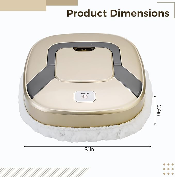 Home Robot Mop Automated Wet and Dry Floor Cleaning Machine 3600 Mah Battery Effortless Operation Fantastic for Many Hard Surfaces Gold Aesthetic