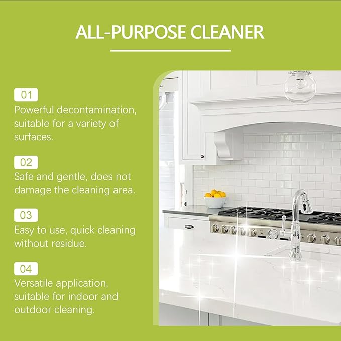 Multi-Purpose Cleaner Spray - Removes Grease &amp Stubborn Stains For Kitchen Bathroom Home Surfaces(2PCS)