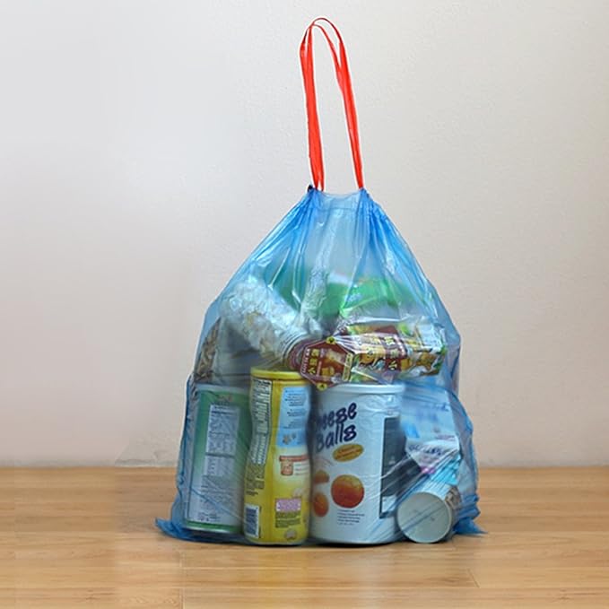 8 Gallon Garbage Bags Trash Bags with Drawstring Blue