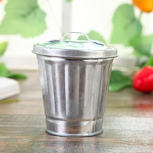 Mini Desktop Trash can with Lid 3.74 Inch Small Garbage Bin Compact Waste Basket for Home Office Bedroom Table Storage Organizer 4 Pack