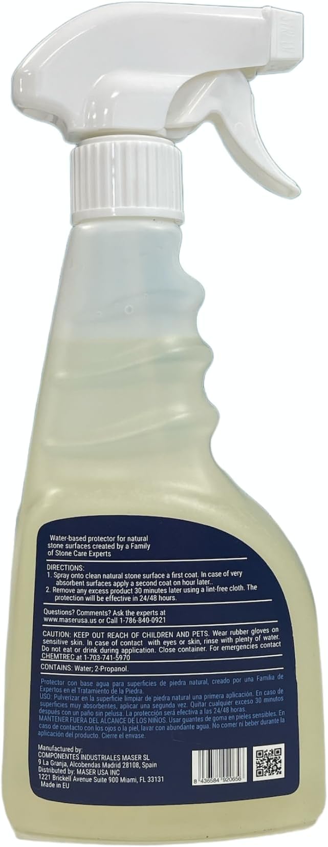 Natural Stone Marble and Granite Sealer | Water-Based Stone Sealer Spray pH-Neutral Surface Protector for Countertops Vanities &amp More – 17 fl oz