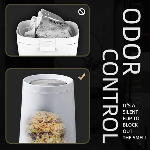 10 L/2.6GallenSwing Lid Trash CanMetal Garbage Can with Flipping Lidfor BathroomLiving RoomBedroomHotelOffice Laundry Room(White)