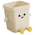 Cute Trash Can 16L Cute Cartoon PP Plastic Trash Can with Eyes Hands &amp Legs Open Top Waste Basket for Kitchen Bathroom Office Decor.