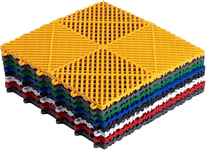 Trench Drainage GrateDrain Covers OutdoorInterlocking Floor Tiles 40x40x1.8cm 11000 LBS Load Capacity Multicolor Multiple Package Sizes(Red4 pieces)