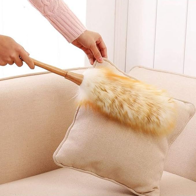 Soft Wool Household Duster Gentle Soft Duster Reusable Hand Dust Removal for Cleaning Books Keyboards Ceiling Fans Decorative Items