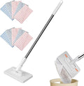 The Zero-Touch Mini Mop Zero Touch Mini Mops Disposable Dust Mops with 10 Reusable Cloths 100cm Long Handle Mopping Sweeper Stick for Multi Cleaning (Mop + 10*Cloth)