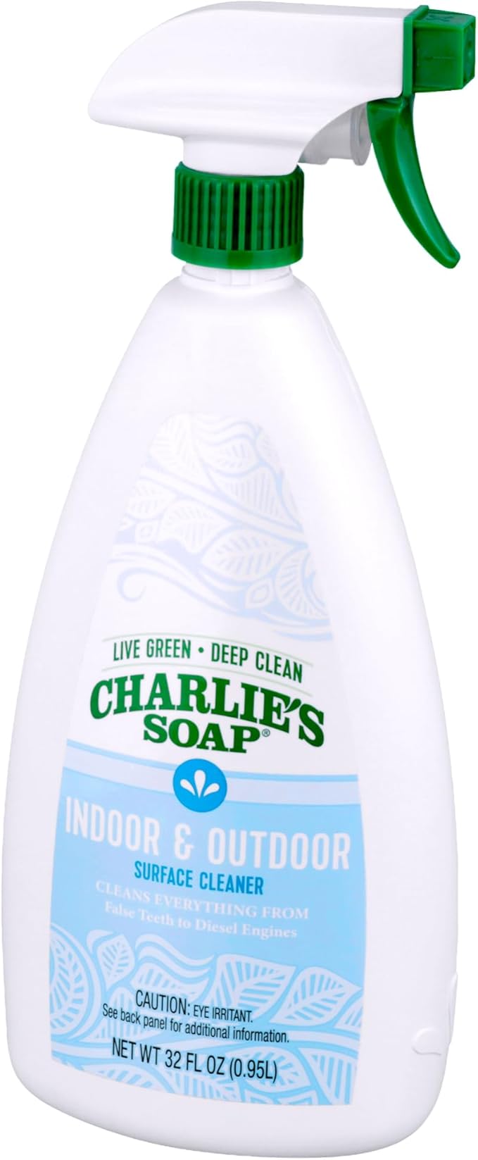 Charlie's Soap Indoor &amp Outdoor Surface Cleaner Refill Biodegradable Natural Outdoor Cleaning Spray – Safe for Indoor Use (32.00 Fl Oz (Pack of 2))