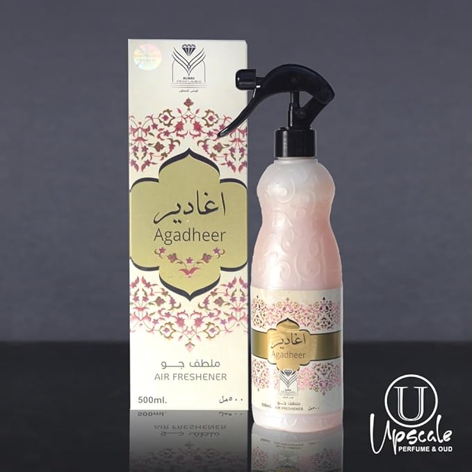††† Upscale Perfume &amp Oud co. Agadheer Air Freshener 480ML Fabric spray - Natural Aged Oud Scent - Odor Fighting Room Spray - long lasting Aroma for home