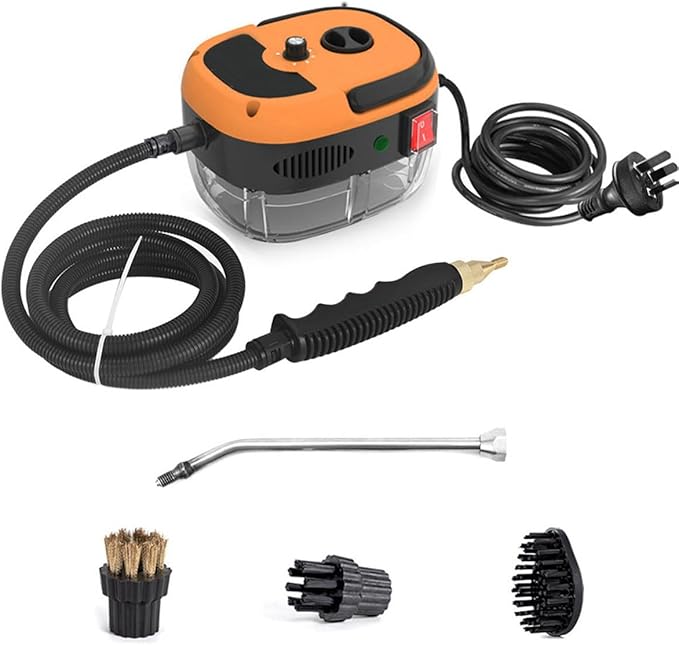 Steam Cleaner 2500w Handheld High-Temperature Pressurized Steam Cleaner Portable Steam Cleaner High Pressure Handheld Steam Cleaner for KitchenFurnitureCar(Orange)