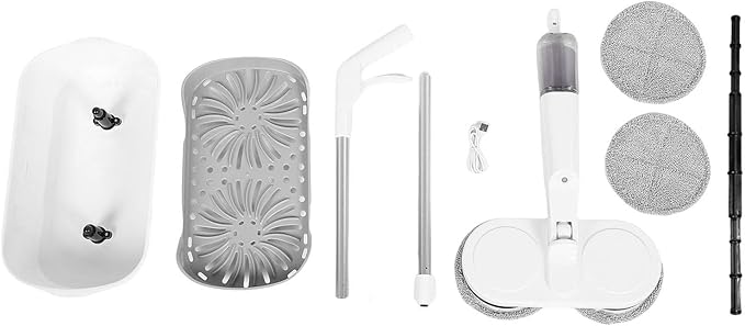 Alomejor Cordless Electric Mop Lightweight Powerful Floor Cleaner with Water Spray and Large for Wet Dry Cleaning and Waxing